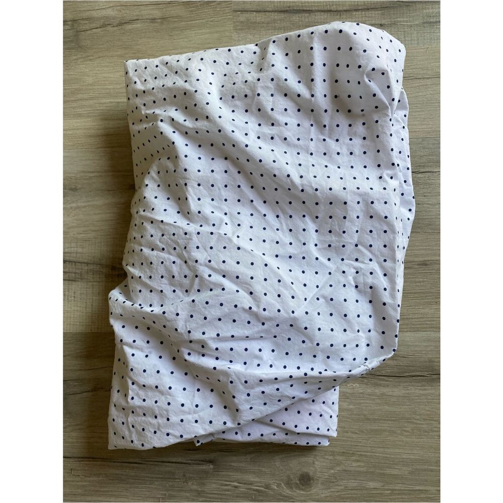Pottery Barn White Polka Dot Cotton Crib Sheet - Black Dots